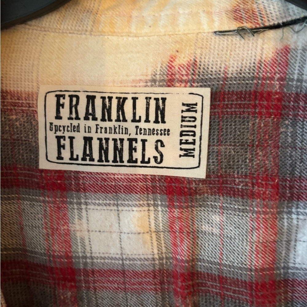 Franklin Flannels Distressed Casual Plaid Button Down Shirt Medium - Picture 2 of 7